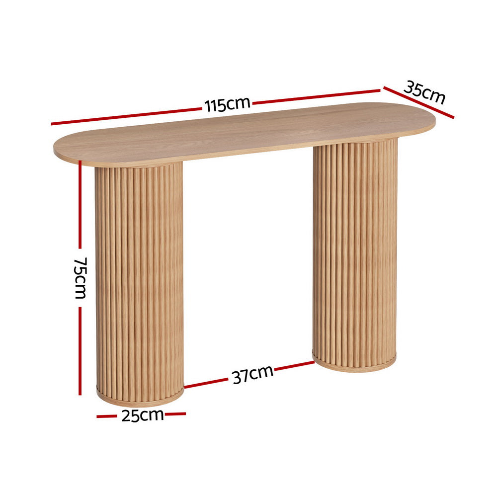 Artiss Blake Oval Pine Finish Console Table, 115 cm