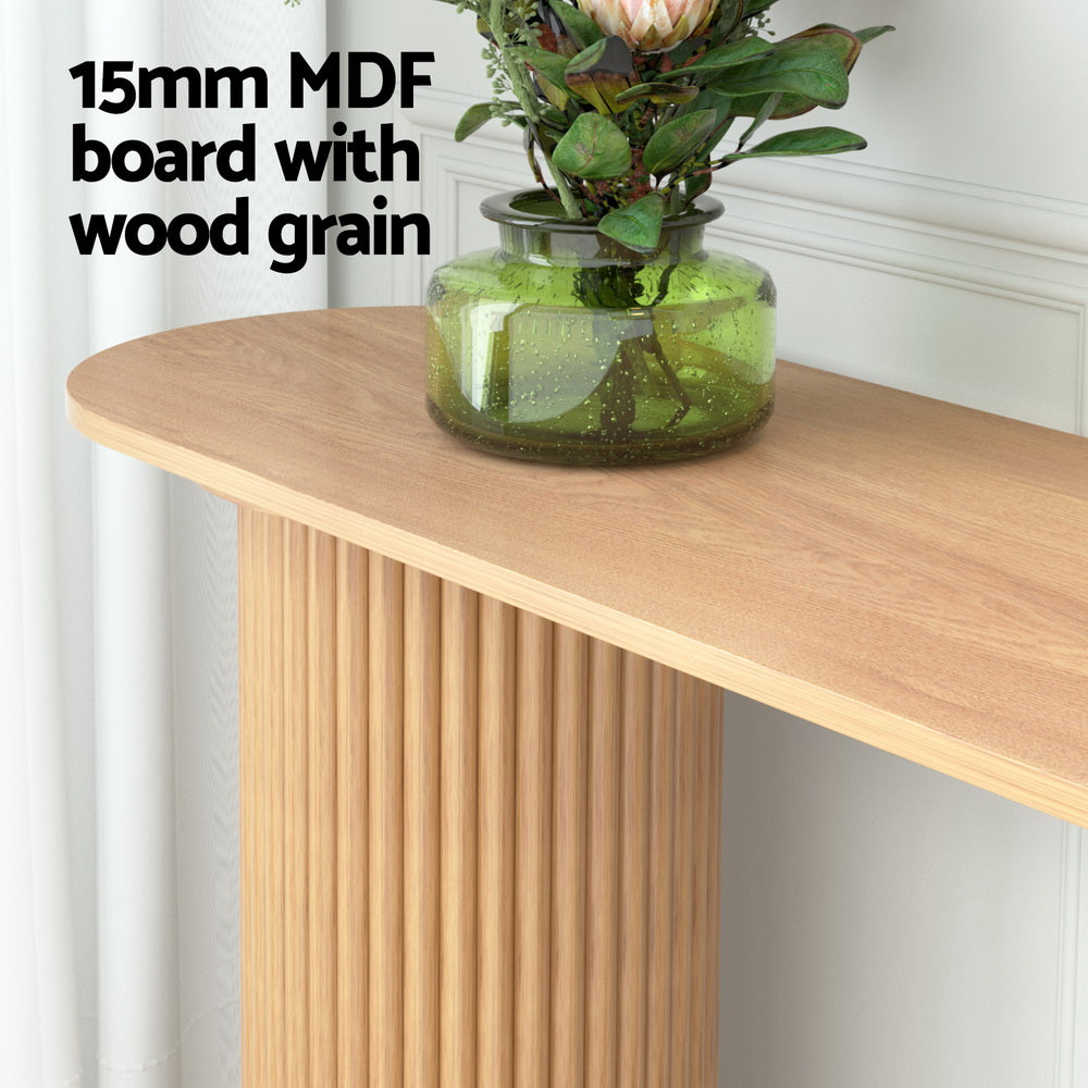 Artiss Blake Oval Pine Finish Console Table, 115 cm