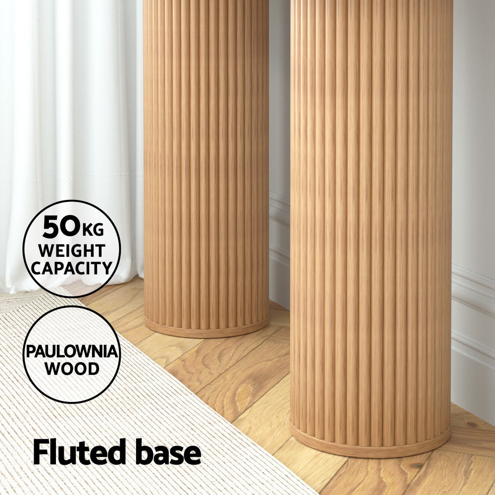 Artiss Blake Oval Pine Finish Console Table, 115 cm