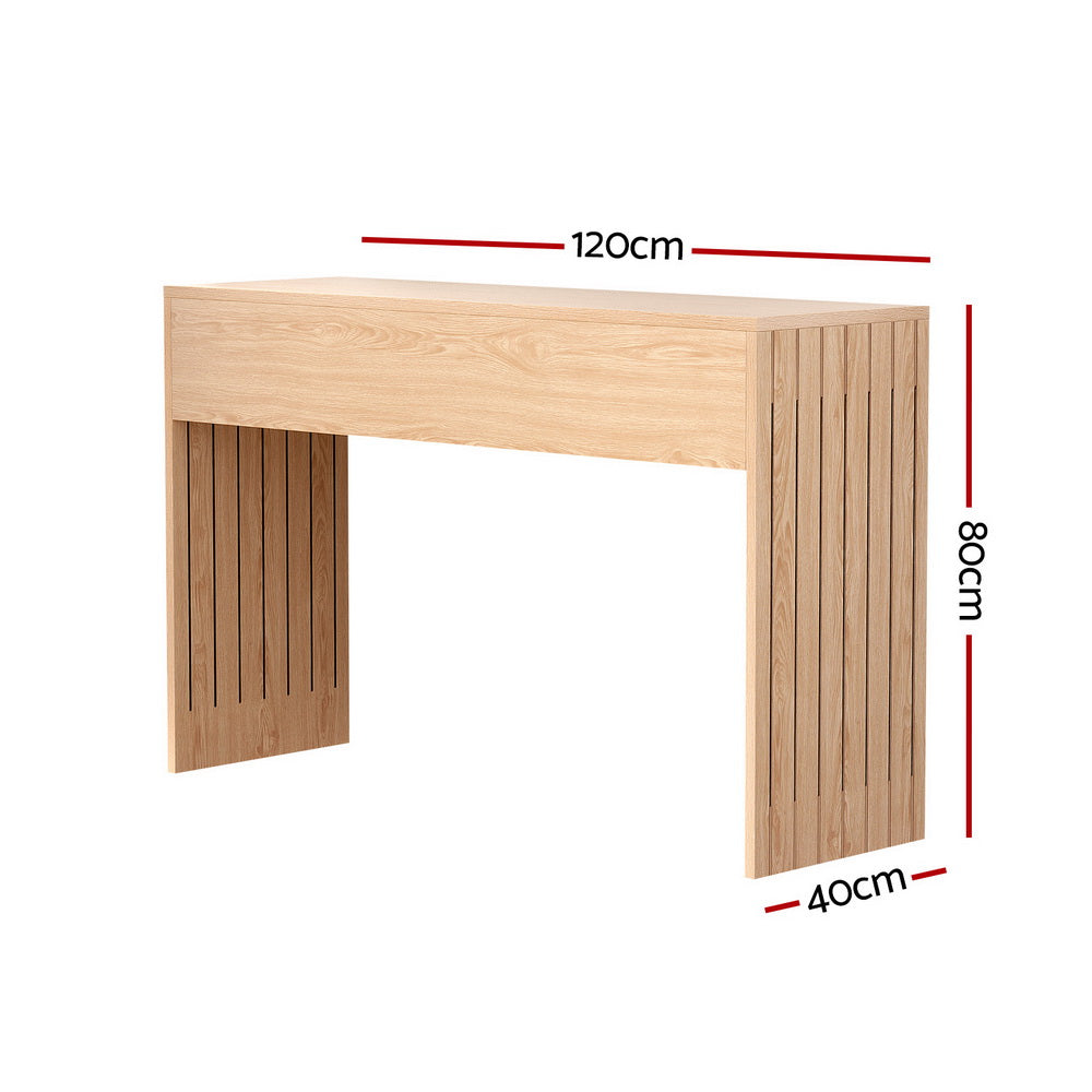 Artiss Pine Finish Fluted Console Table, 120 cm