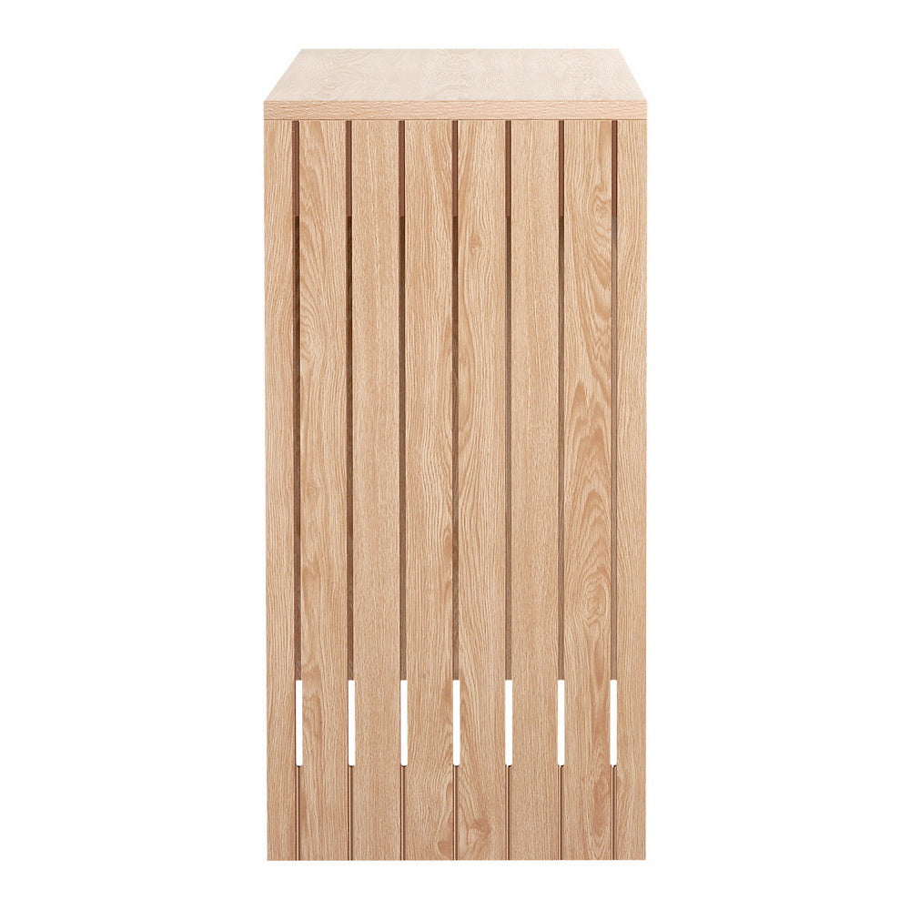 Artiss Pine Finish Fluted Console Table, 120 cm