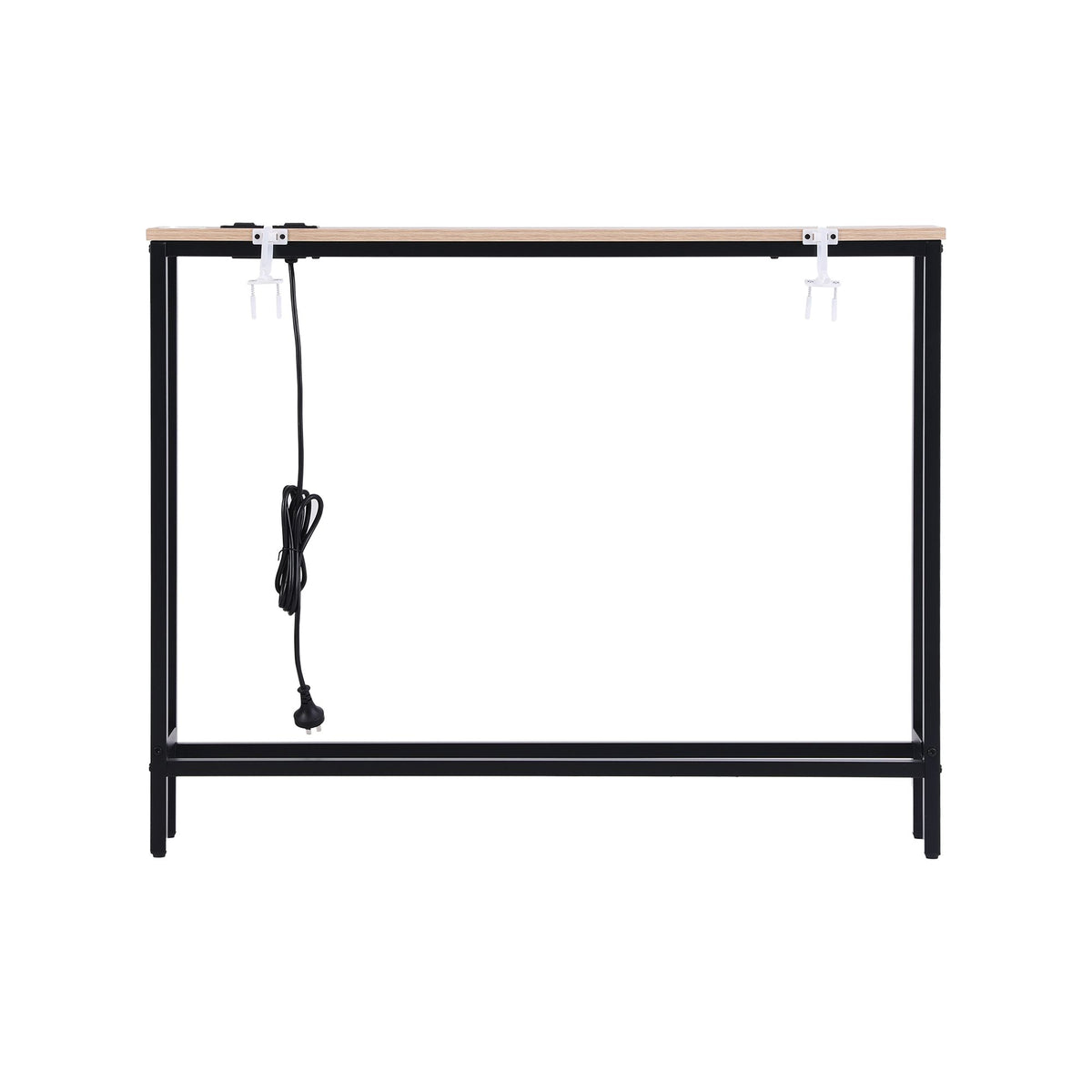Artiss Wood Finish Narrow Console Table with Charging Station