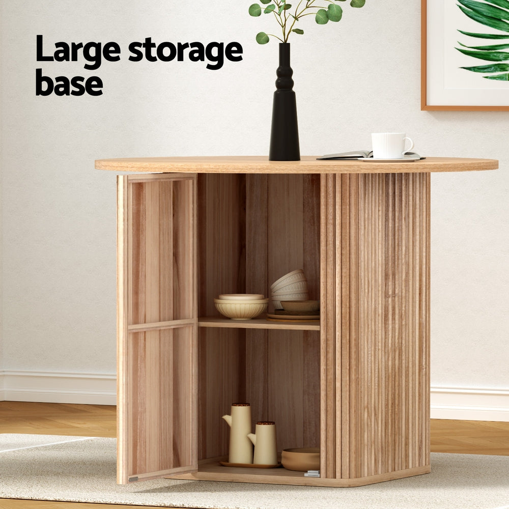 Artiss Dining Table with Storage Base, 100 cm