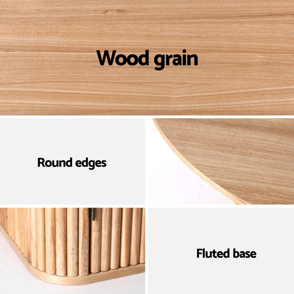 Artiss Dining Table with Storage Base, 100 cm