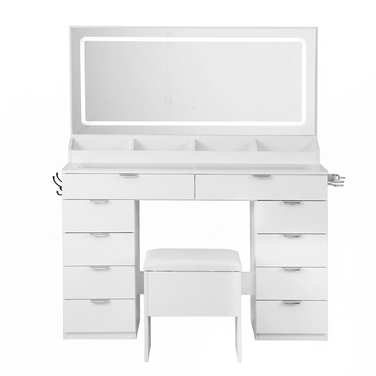Artiss White LED Dressing Table with Ten Drawers