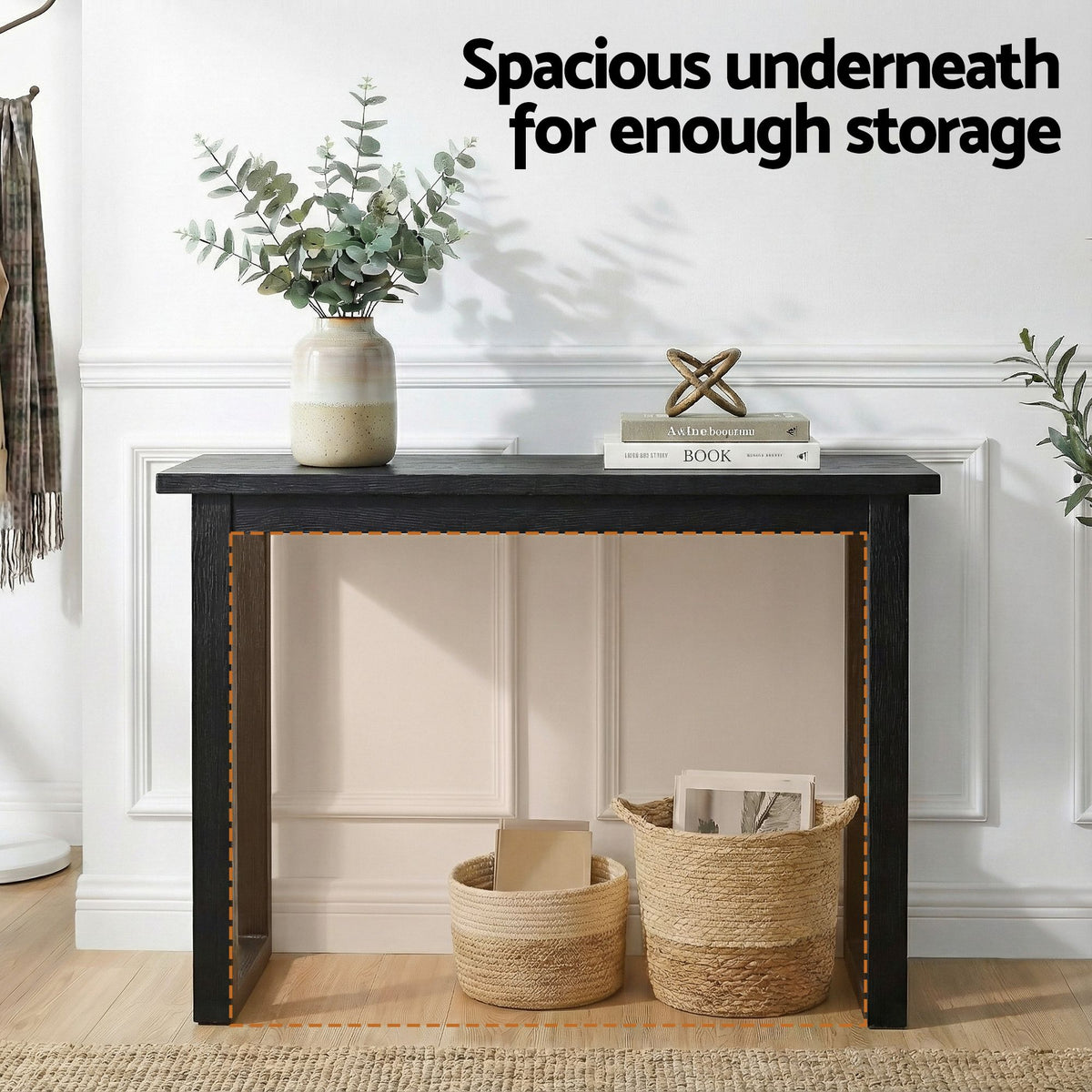 Artiss Black Console Table, 110 cm
