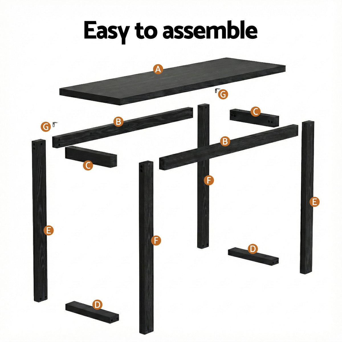 Artiss Black Console Table, 110 cm