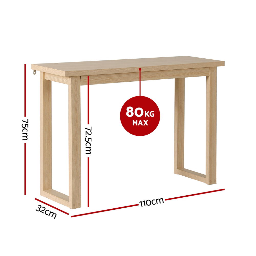 Artiss Pine Finish Console Table, 110 cm