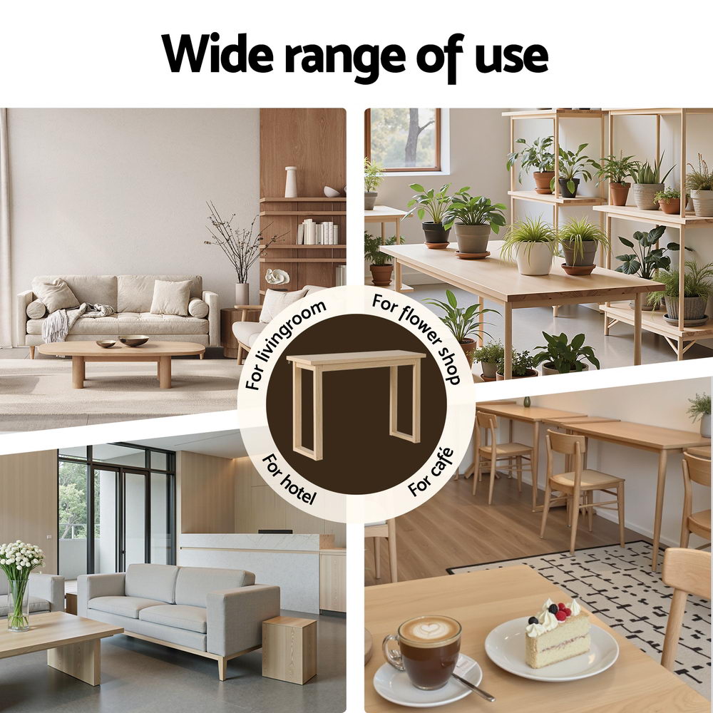 Artiss Pine Finish Console Table, 110 cm