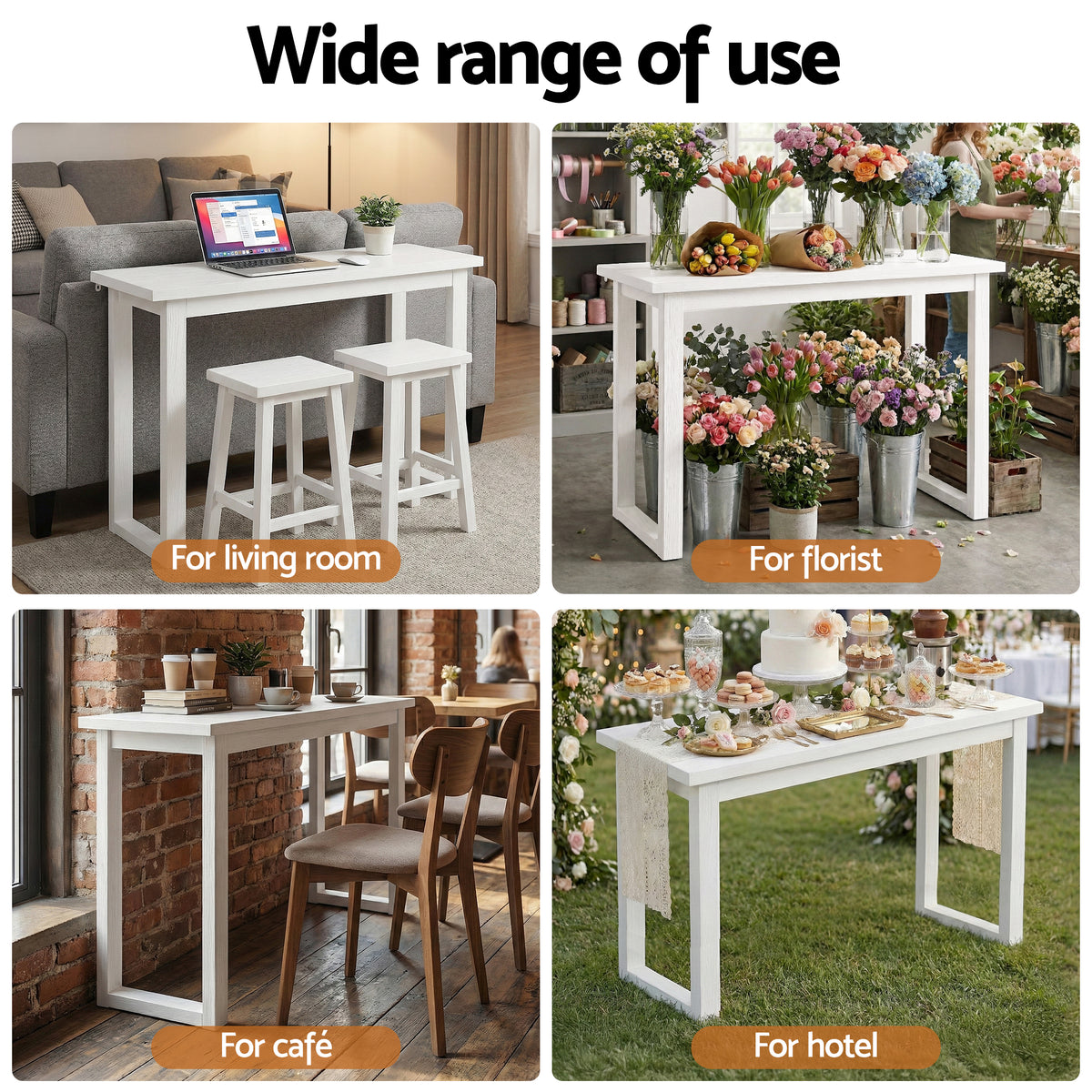 Artiss White Console Table, 110 cm