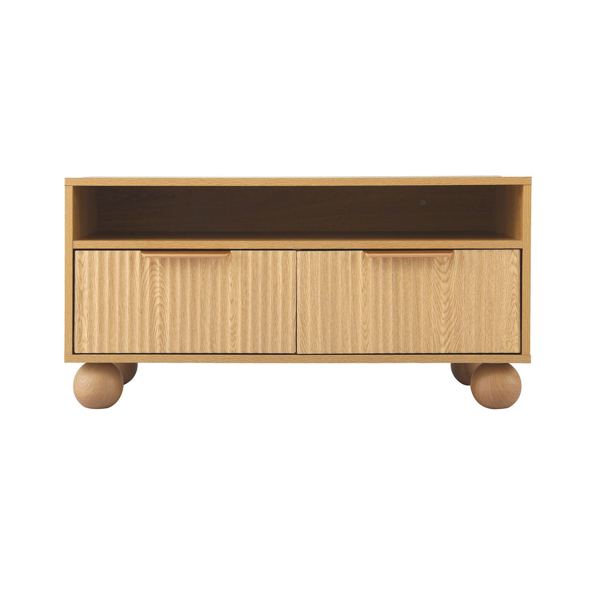 Artiss Fluted Coffee Table with Drawers, 90 cm