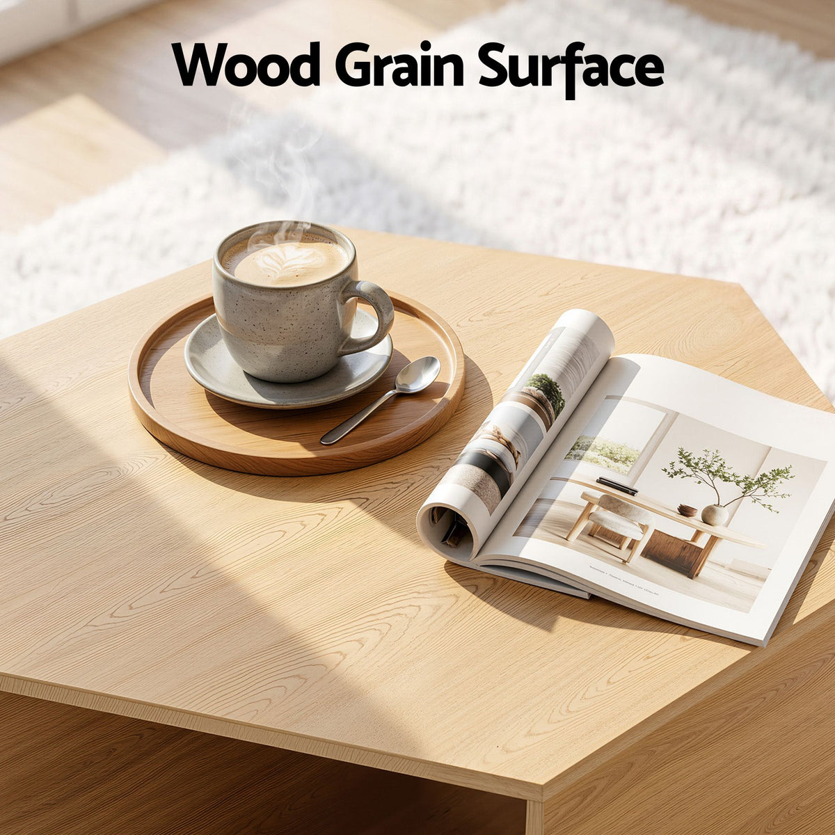 Artiss Hexagonal Coffee Table with Open Storage