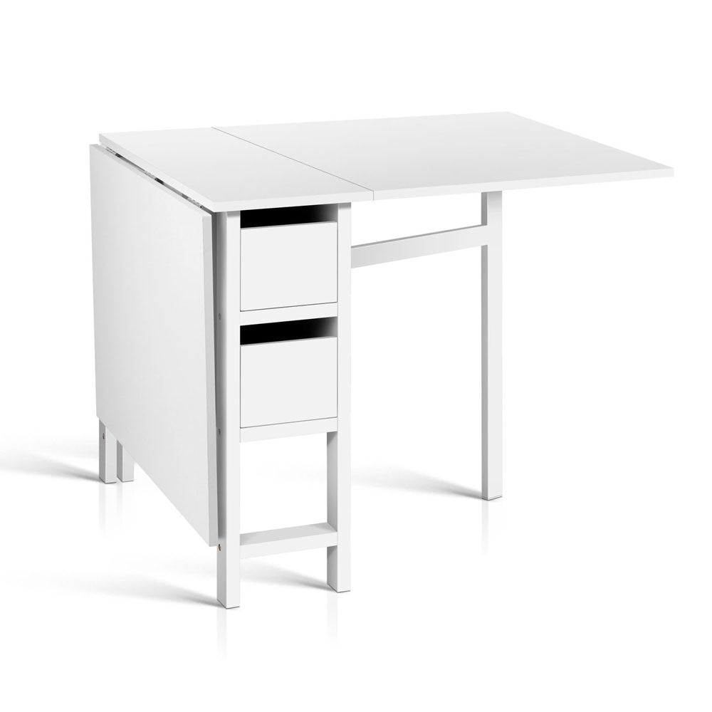 Artiss White Extendable Folding Dining Table
