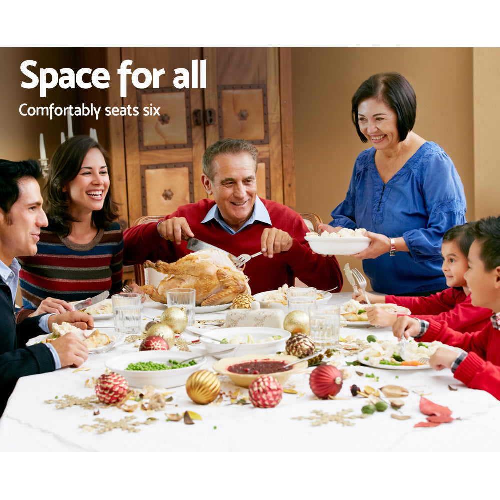 Artiss White Extendable Folding Dining Table