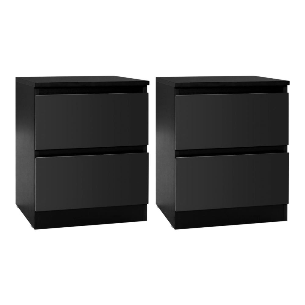 Artiss Pepe Black Bedside Tables, Set of 2