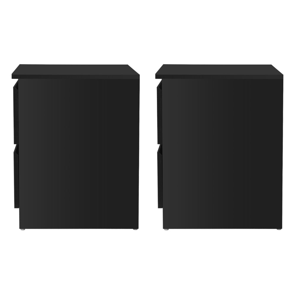 Artiss Pepe Black Bedside Tables, Set of 2