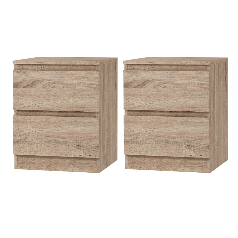 Artiss Pepe Oak Finish Bedside Tables, Set of 2
