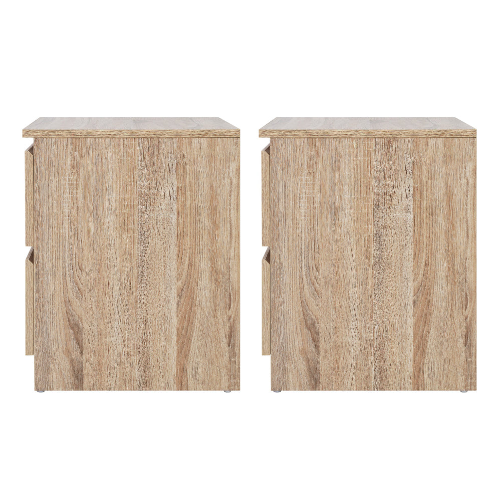 Artiss Pepe Oak Finish Bedside Tables, Set of 2