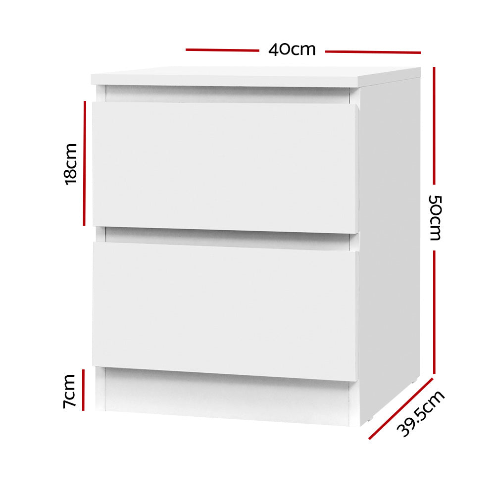 Artiss Pepe White Bedside Tables, Set of 2