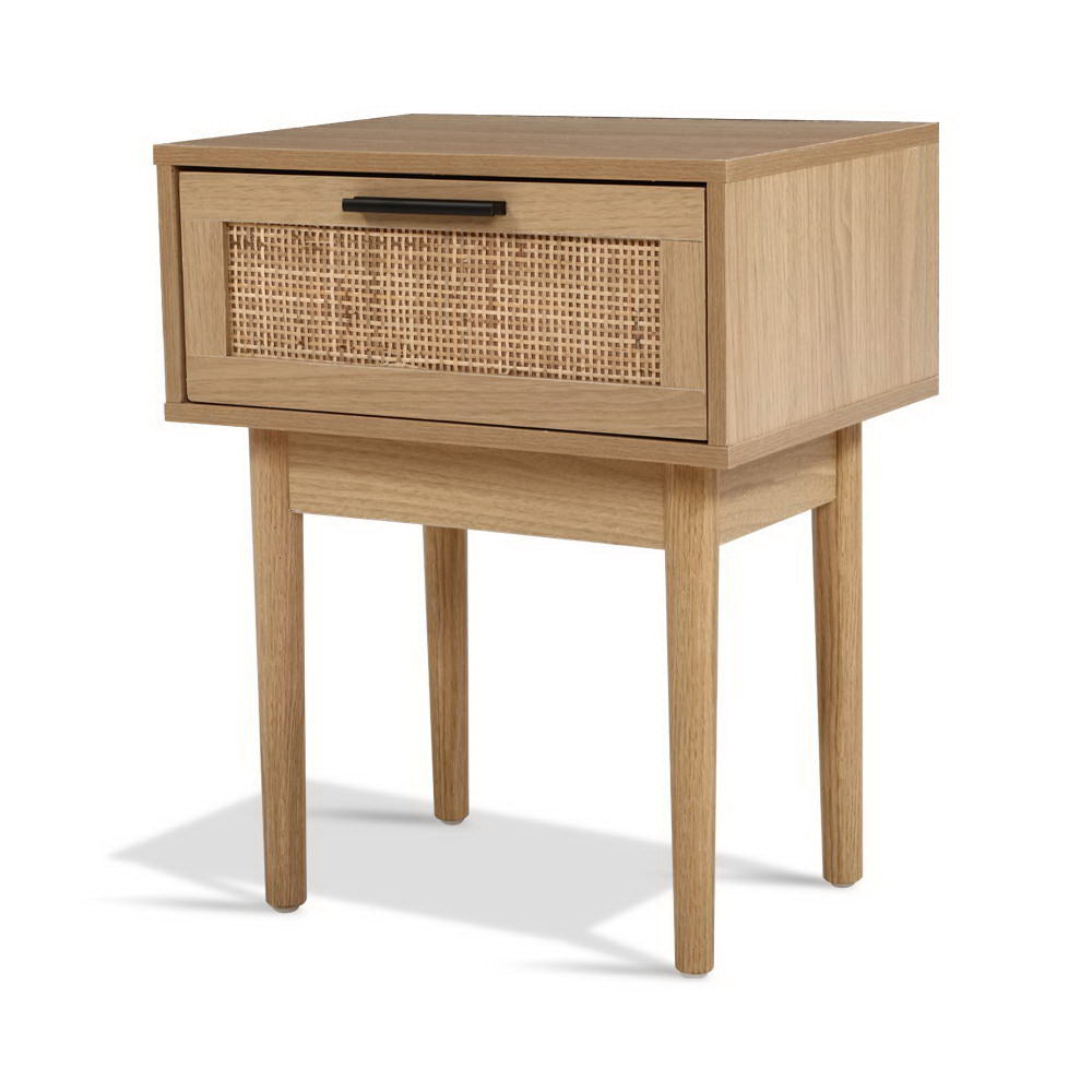Artiss Rattan Drawer Bedside Table