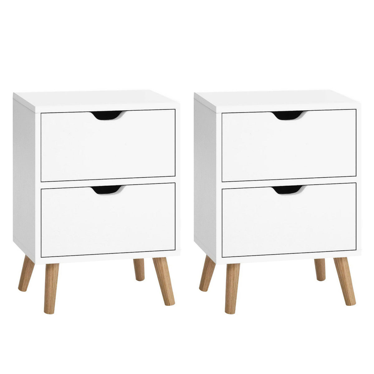 Artiss Boden White Bedside Tables, Set of 2