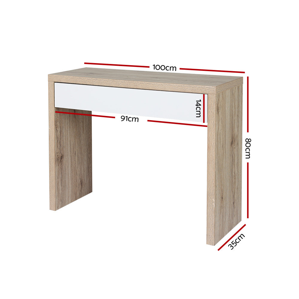 Artiss Jory White and Pine Finish Console Table