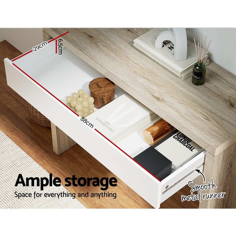 Artiss Jory White and Pine Finish Console Table