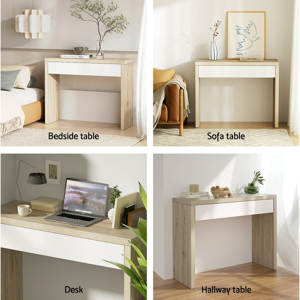 Artiss Jory White and Pine Finish Console Table