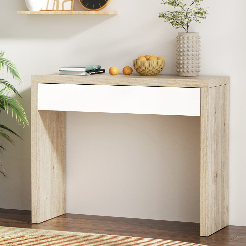Artiss Jory White and Pine Finish Console Table