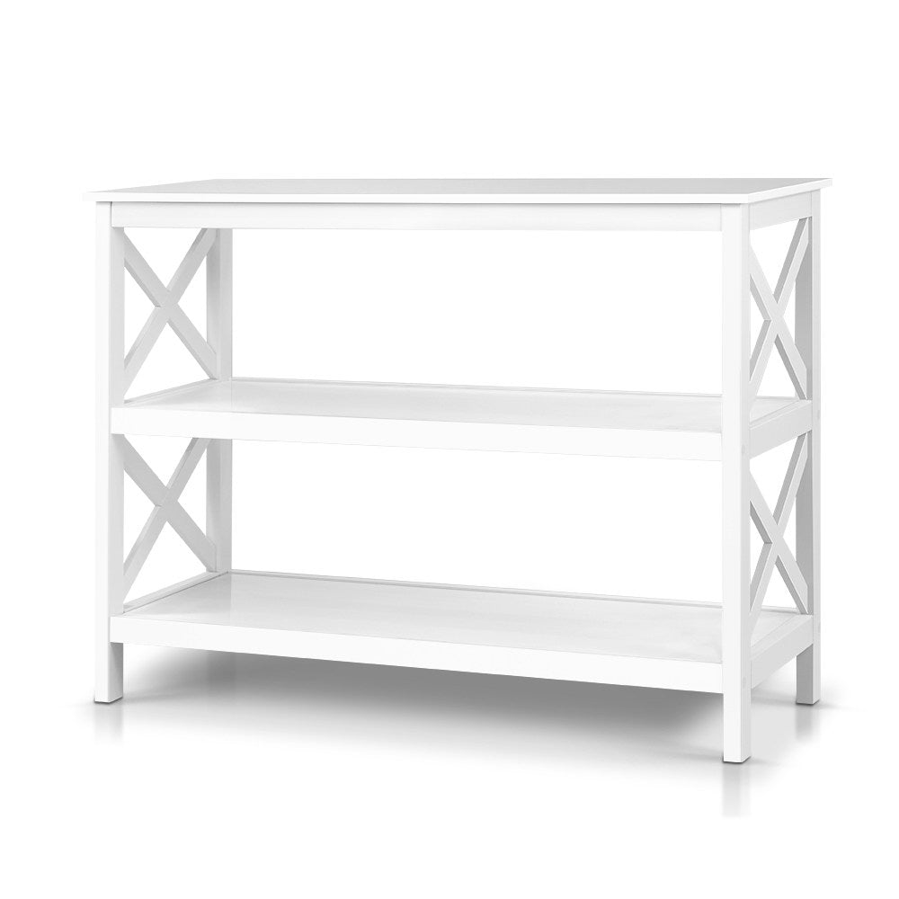Artiss Polly White Console Table with Three Shelves