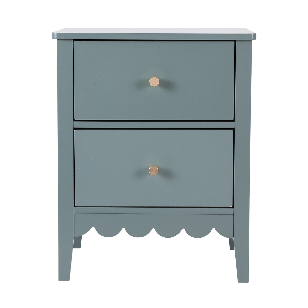 Artiss Green Bedside Table with Two Drawers