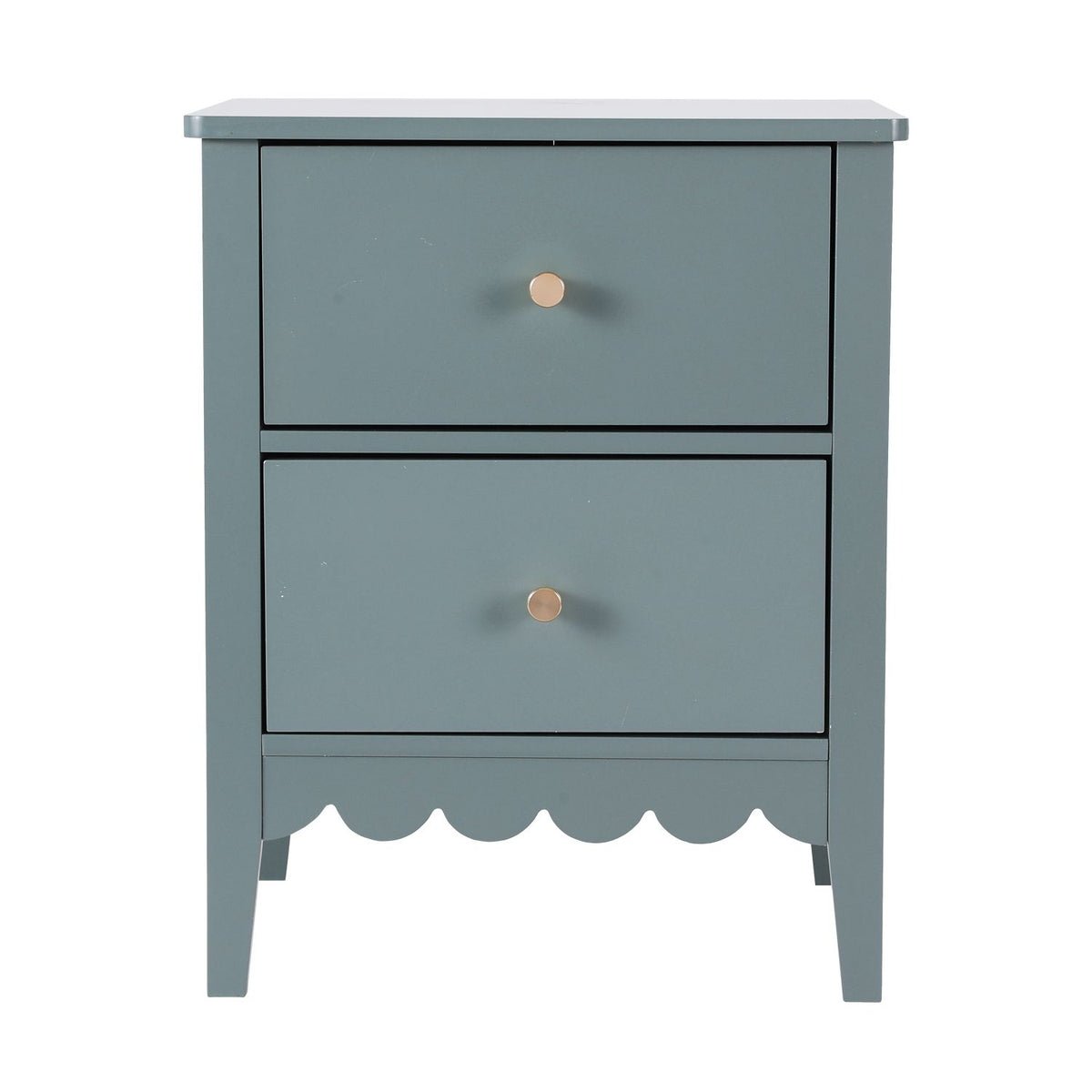 Artiss Green Bedside Tables with Two Drawers, Set of 2