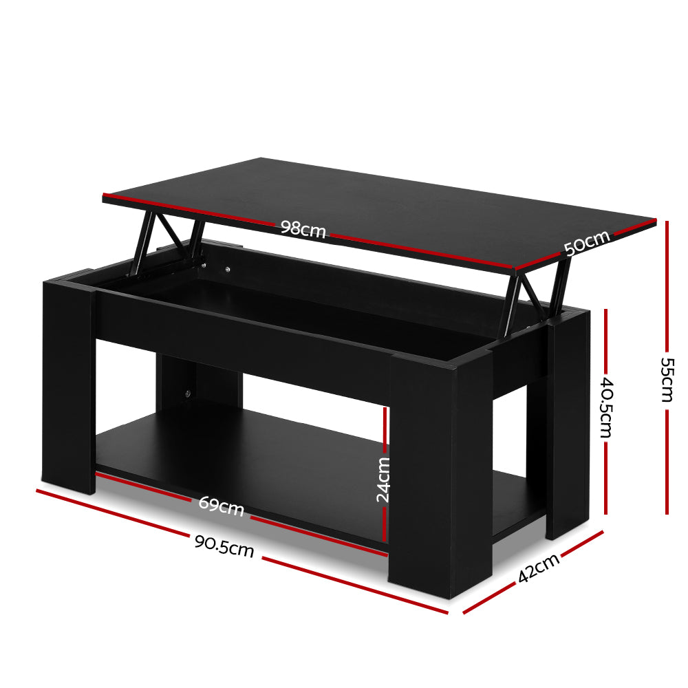 Artiss Black Lift Top Coffee Table