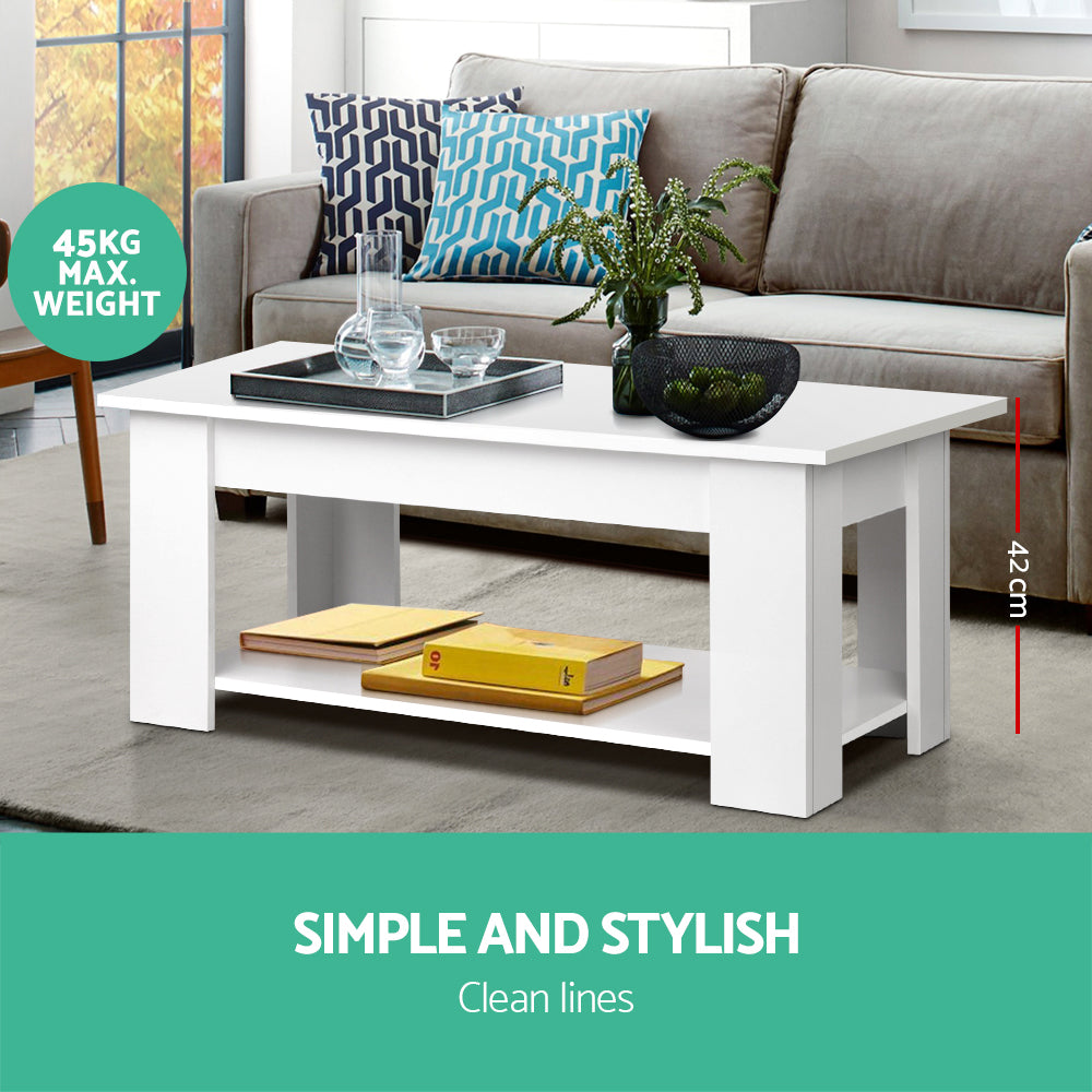 Artiss White Lift Top Coffee Table