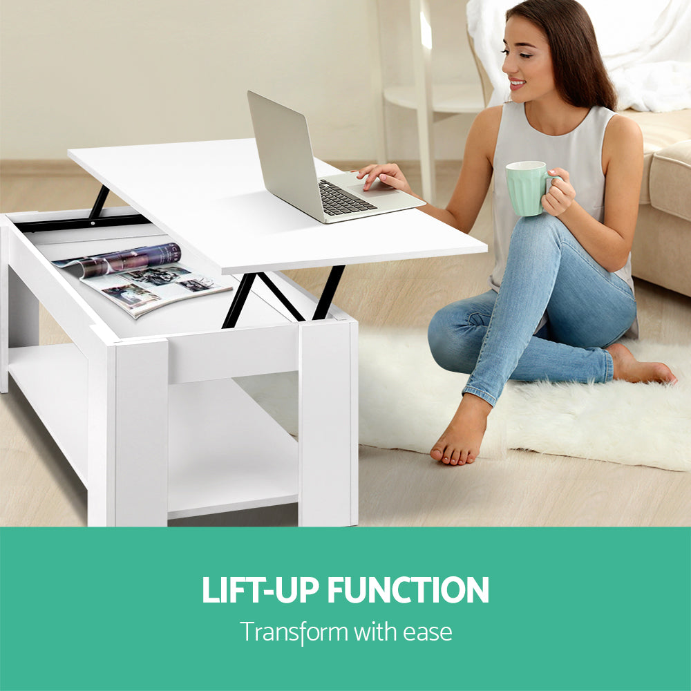 Artiss White Lift Top Coffee Table