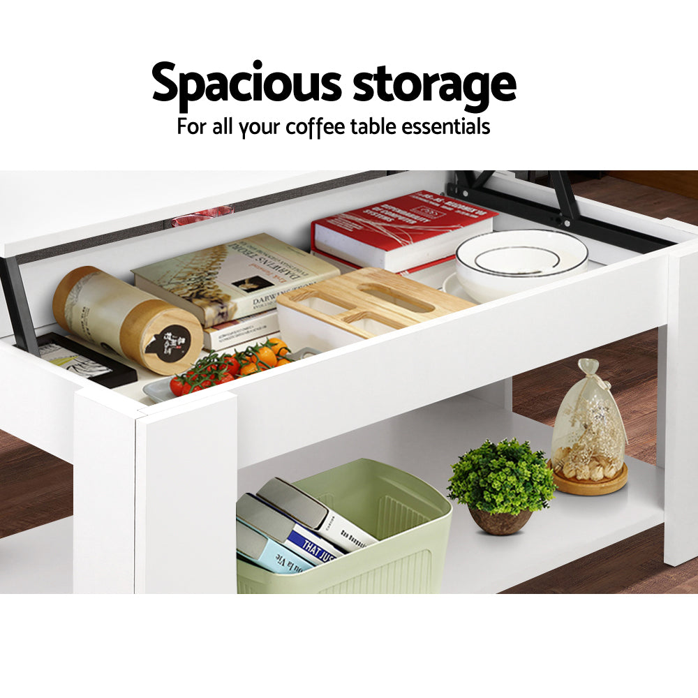Artiss White Lift Top Coffee Table