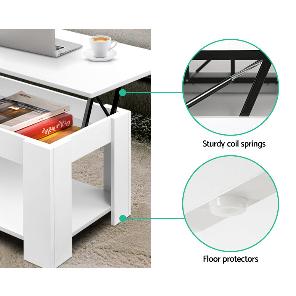 Artiss White Lift Top Coffee Table