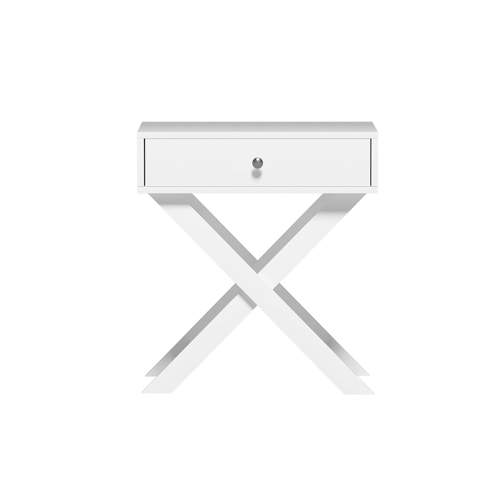 Artiss Qara White Bedside Table with Drawers