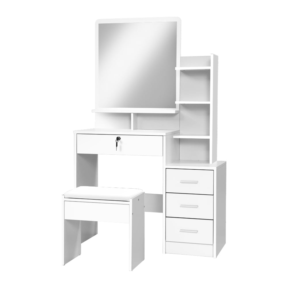 Artiss White Dressing Table and Stool with Four Drawers