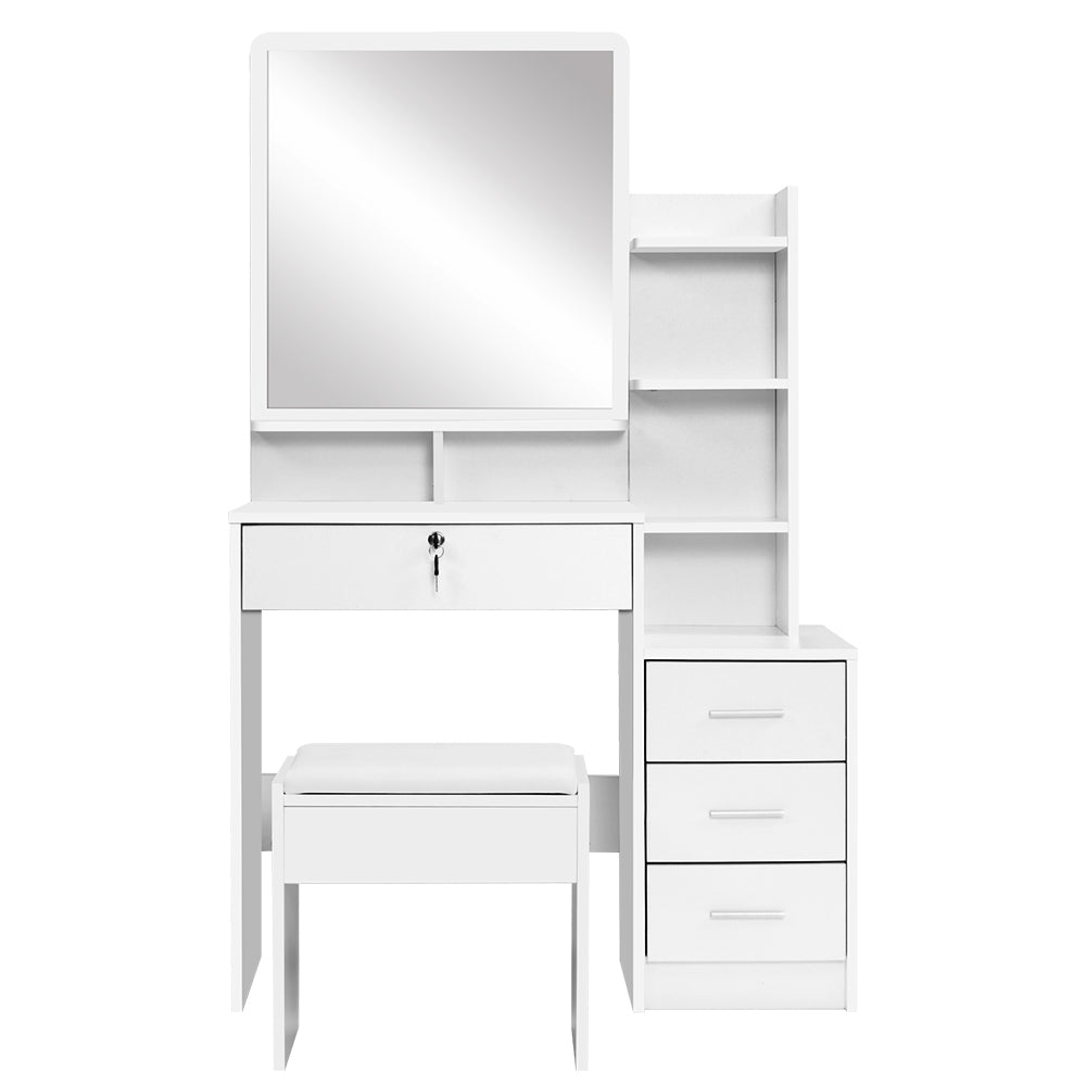 Artiss White Dressing Table and Stool with Four Drawers