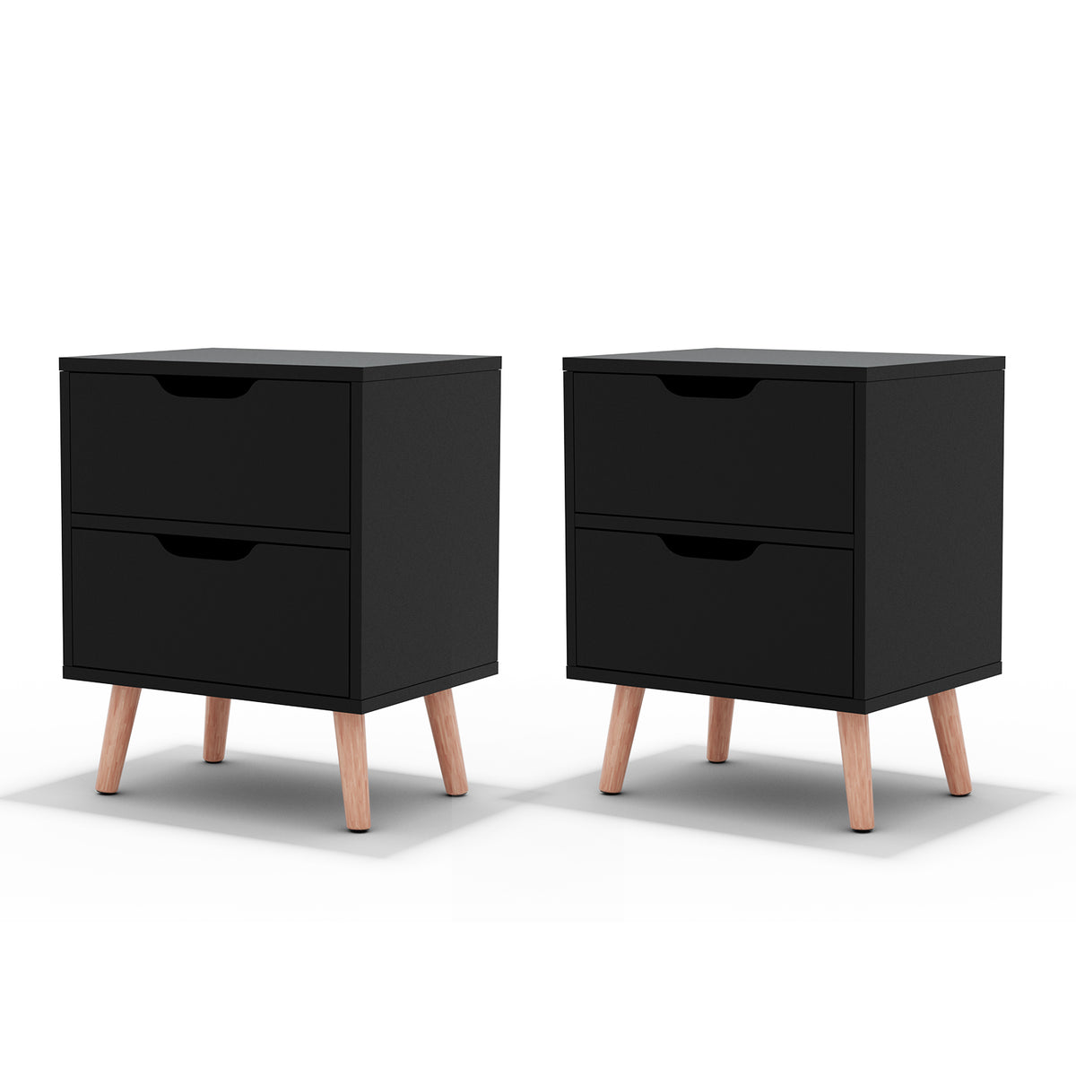 Artiss Boden Black Bedside Tables, Set of 2