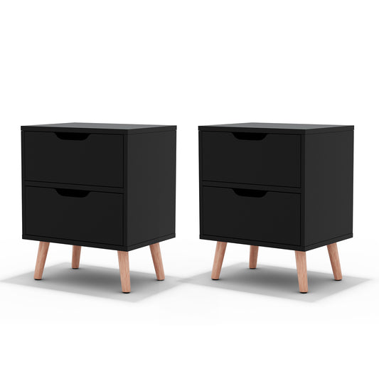 Artiss Boden Black Bedside Tables, Set of 2