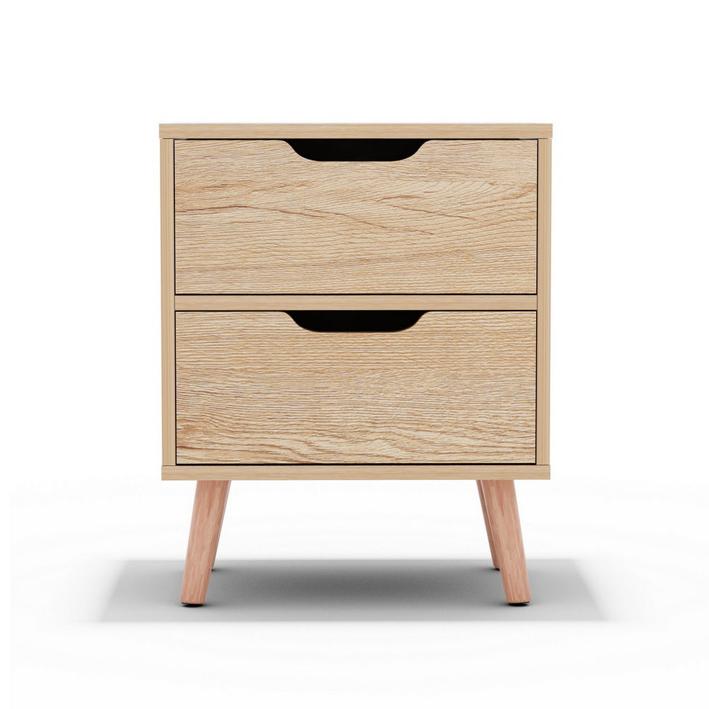 Artiss Boden Bedside Table with Two Drawers