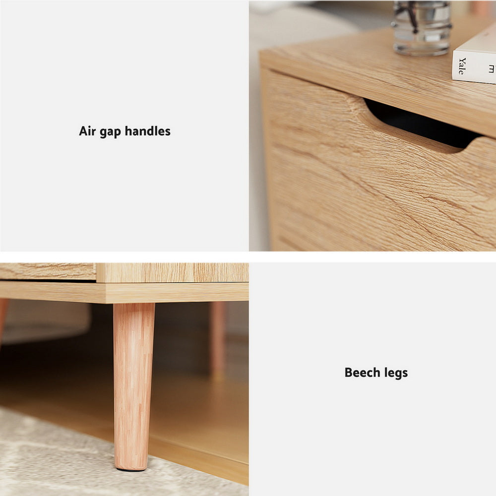 Artiss Boden Bedside Table with Two Drawers