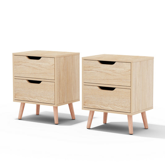 Artiss Boden Pine Finish Bedside Tables, Set of 2