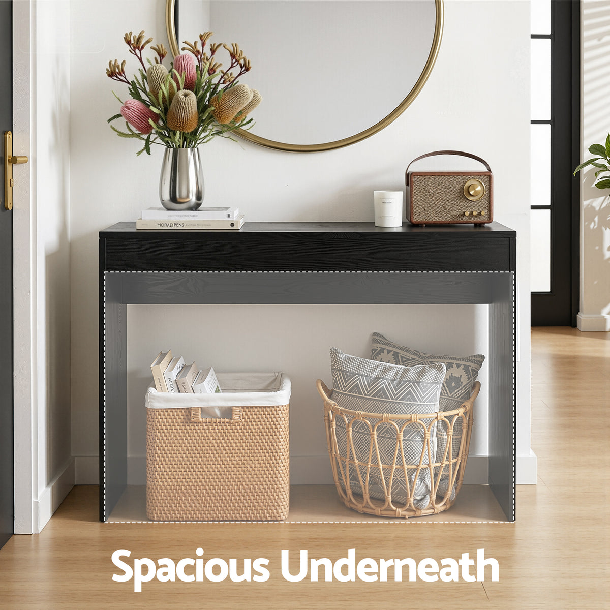 Artiss Black Console Table, 120 cm