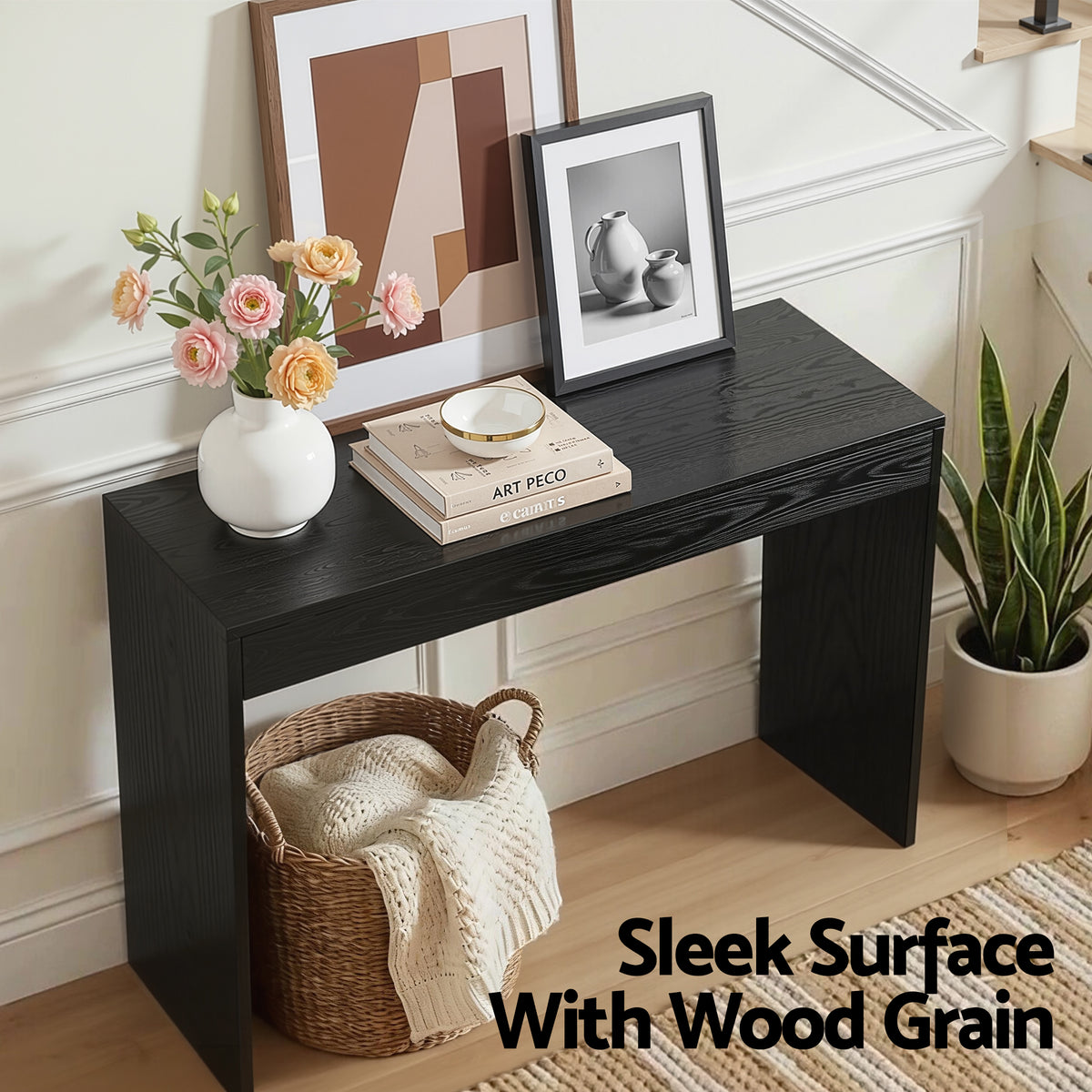 Artiss Black Console Table, 120 cm