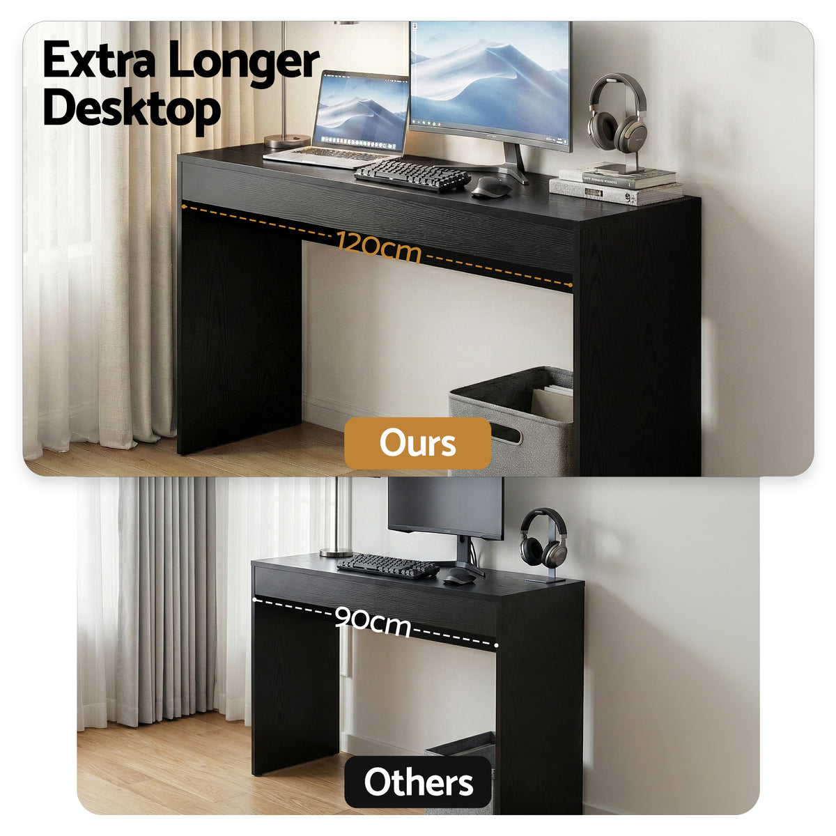 Artiss Black Console Table, 120 cm