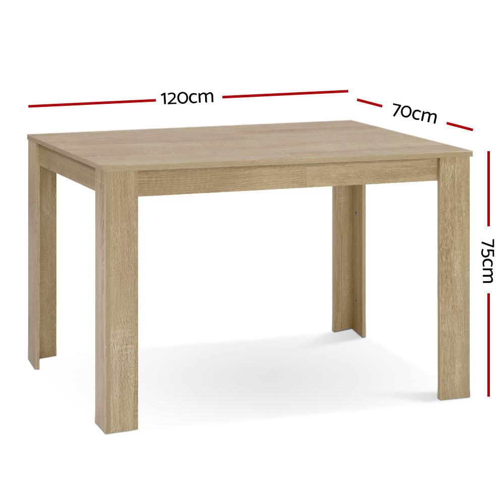 Artiss Natu Oak Finish Dining Table, 120 cm
