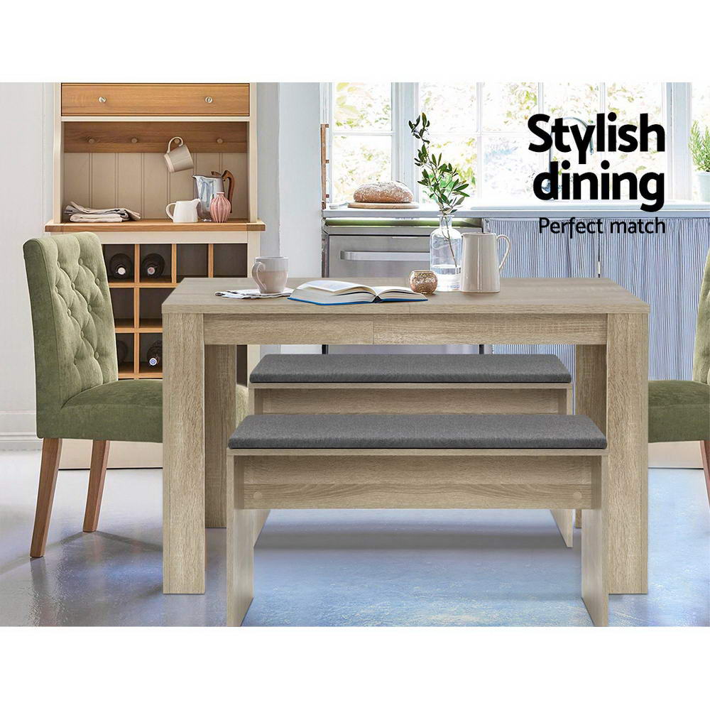 Artiss Natu Oak Finish Dining Table, 120 cm
